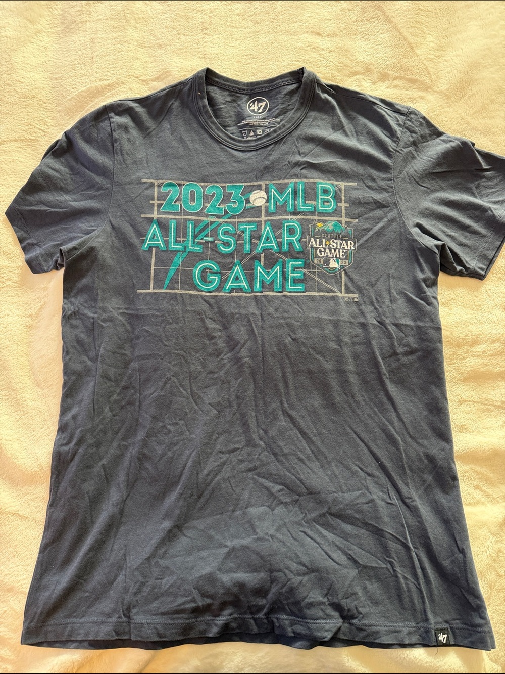 47 Navy T-Shirt with Teal 2023 MLB All-Star Game Graphic